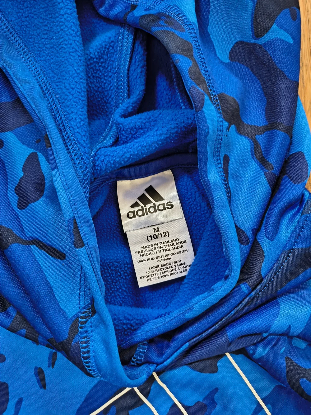 adidas Blue Camo Pullover Hoodie for Kids